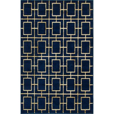Tapis bleu marine Corando