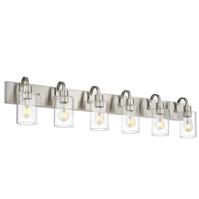 6-Light Dimmable Vanity Light Farmhouse Clear Glass Shade