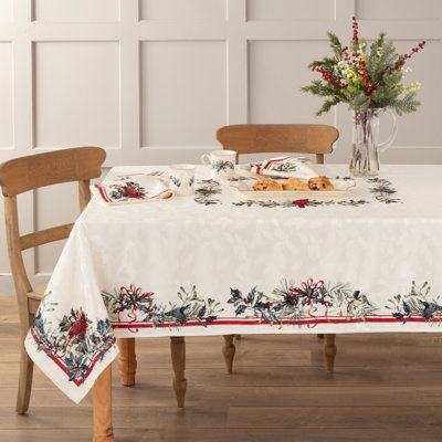 Lenox Holiday Winter Greetings Tablecloth, Multicolor - 60"W x 120"L       