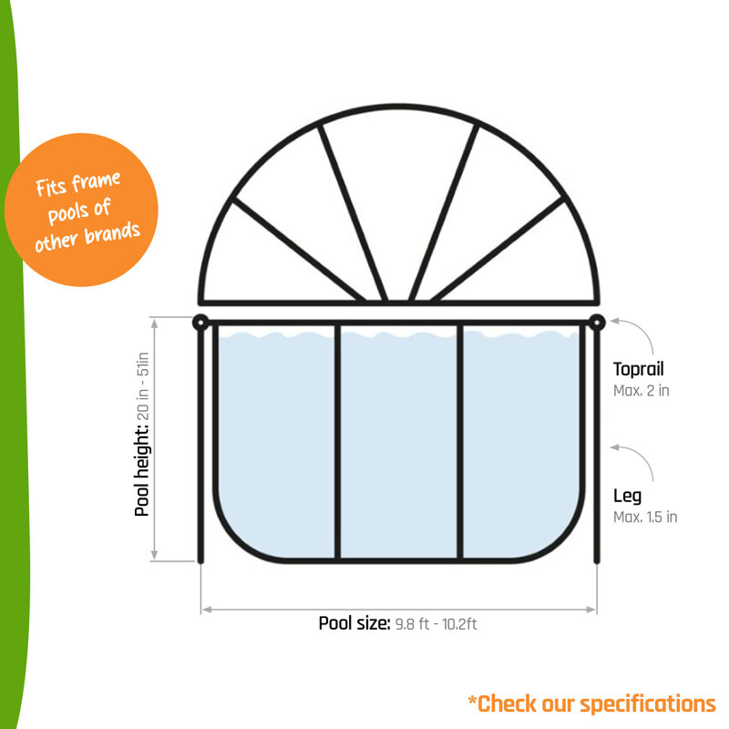 EXIT Toys Round Multifunctional Cover Dome Enclosure for Outdoor Pools, 	10'5" W