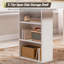 Bureau d'ordinateur moderne de 55 po avec tiroirs, bureau de direction en bois avec tiroir classeur et station de charge, tablette latérale ouverte à 3 niveaux