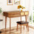 43.3" Classic Vanity In Brown, With Flip-Top Mirror, Stool And Three Drawers For Functional Space Saving Storage Brown Wood Practical