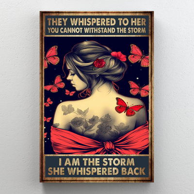 «Woman Butterfly I Am The Storm 2», impression sur toile