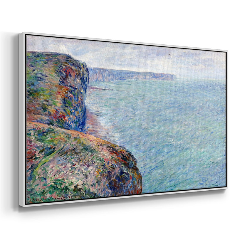 La mer vue des falaises de Fecamp, 1881, H 17 po x l 25 po x P 2 po, Blanc