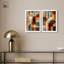 Contemporary Geometric Duo Shadowbox Print Abstract Boho Art Set by Art Remedy, Black Frame, 10 x 15-471230812-471230810