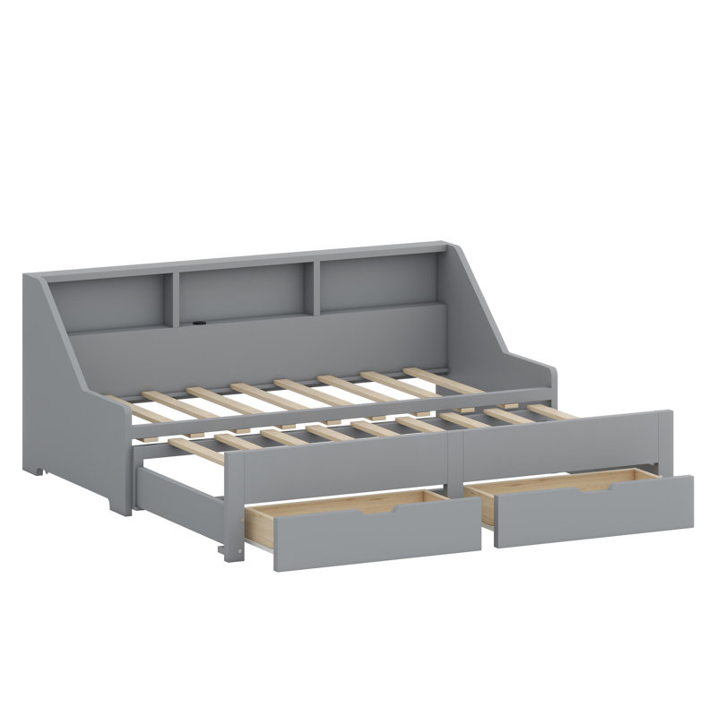 Multifunctional Daybed with Storage Drawers, Gray