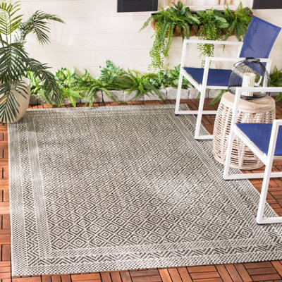 Tapis d'intérieur / extérieur à motif géométrique Amarien Performance