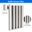 Lot de 6 filtres pour hottes de cuisine en acier inoxydable 430, dimensions : 49,5 x 39,4 x 4,8 cm, conception à 5 rainures pour systèmes d'extraction et de ventilation de cuisines commerciales.