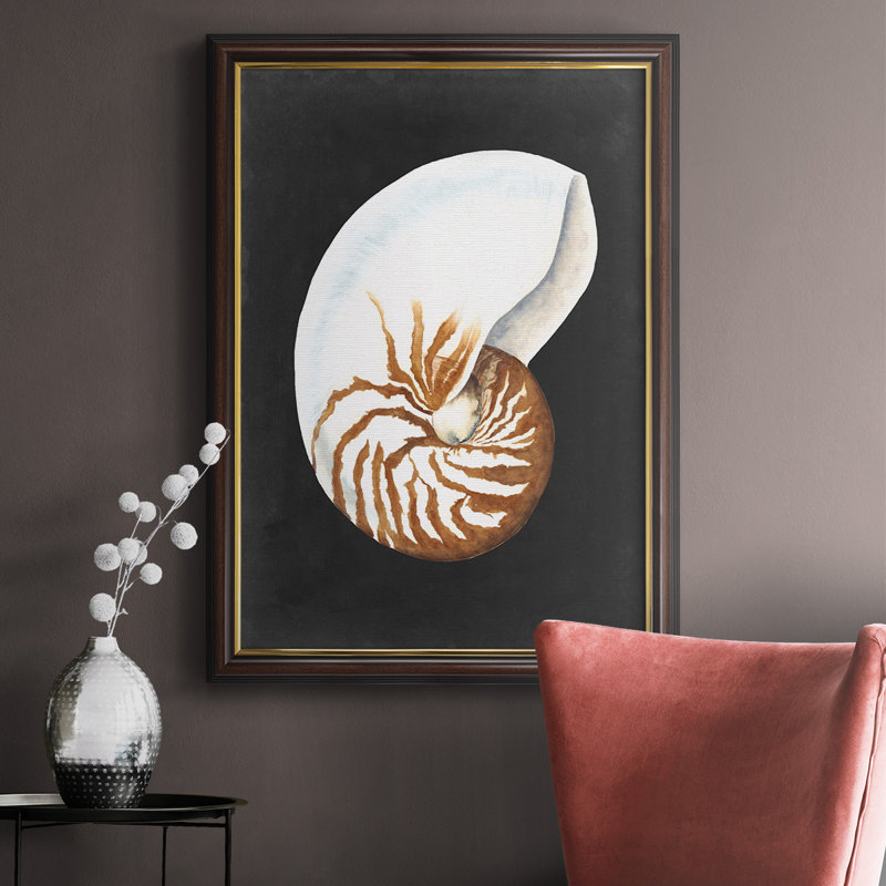 Graphic Nautilus - Peinture sur toile encadrée, H 20 po x l 16 po x P 2,5 po