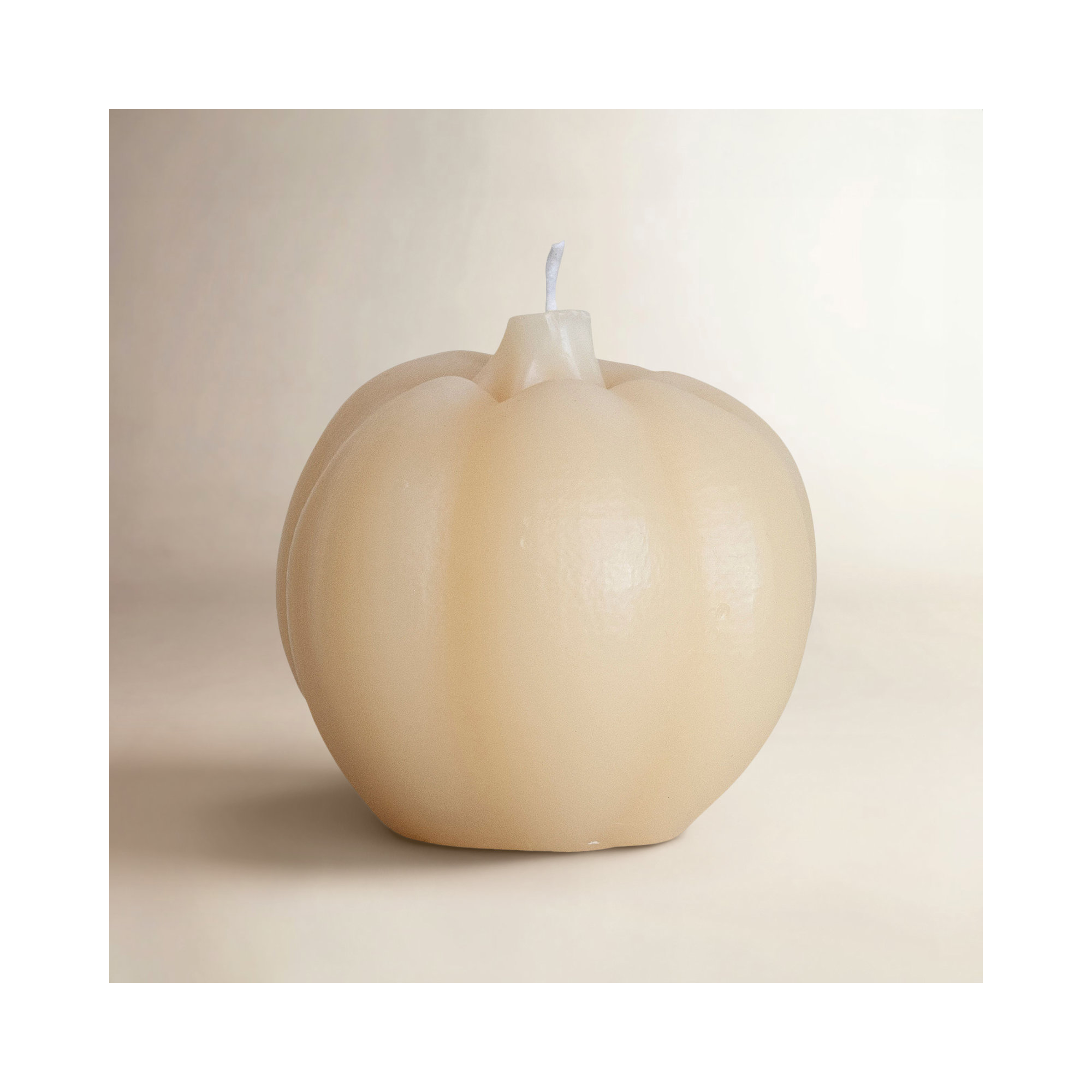 Organic Unscented Pumpkin Shaped Candle, Cream