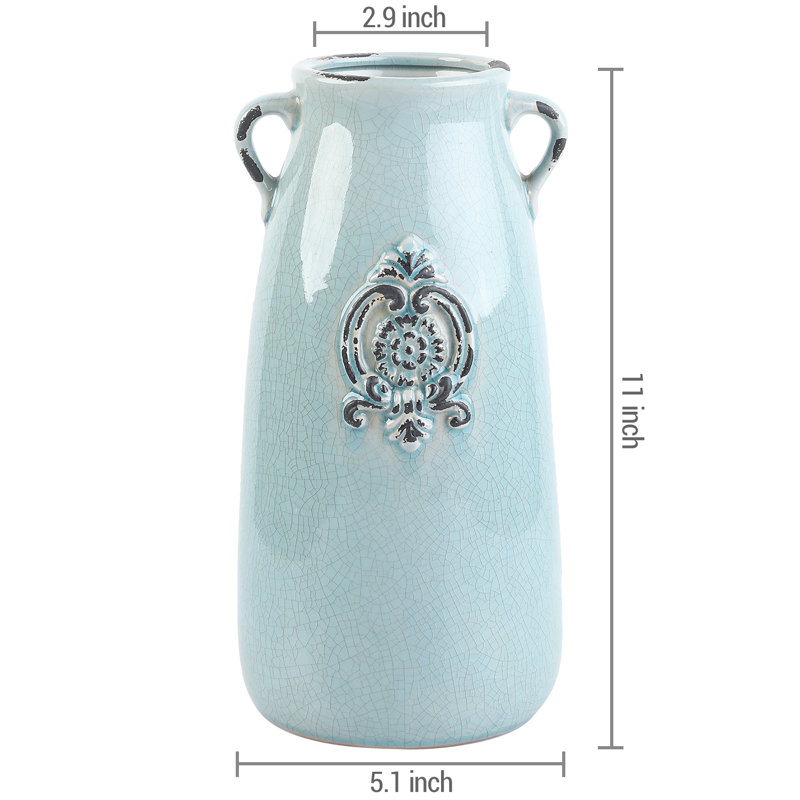 27.9cm Ceramic Table Vase, Blue