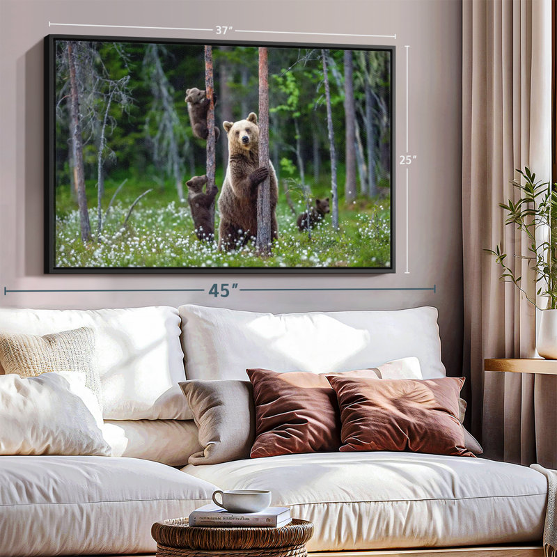 Animal «Bears In Forest», art mural, H 27 po x l 40 po