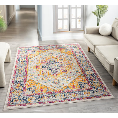 Athena Modern Living Room Area Rug – Cut Pile Weaving - Jute Backing- Floral - Traditional Design Low Pile Rug, Multi Coloured,