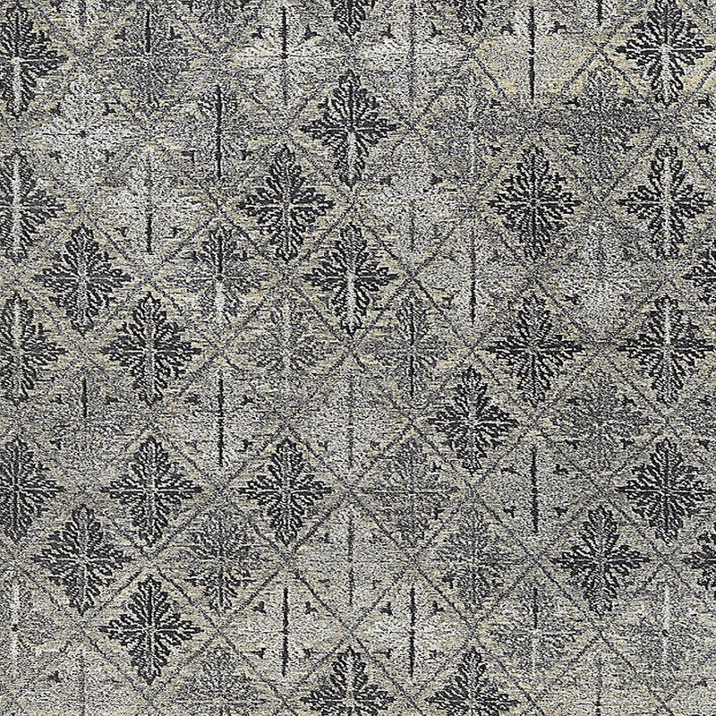 Tapis gris / noir à motif géométrique Catalano, Carré 4 pi