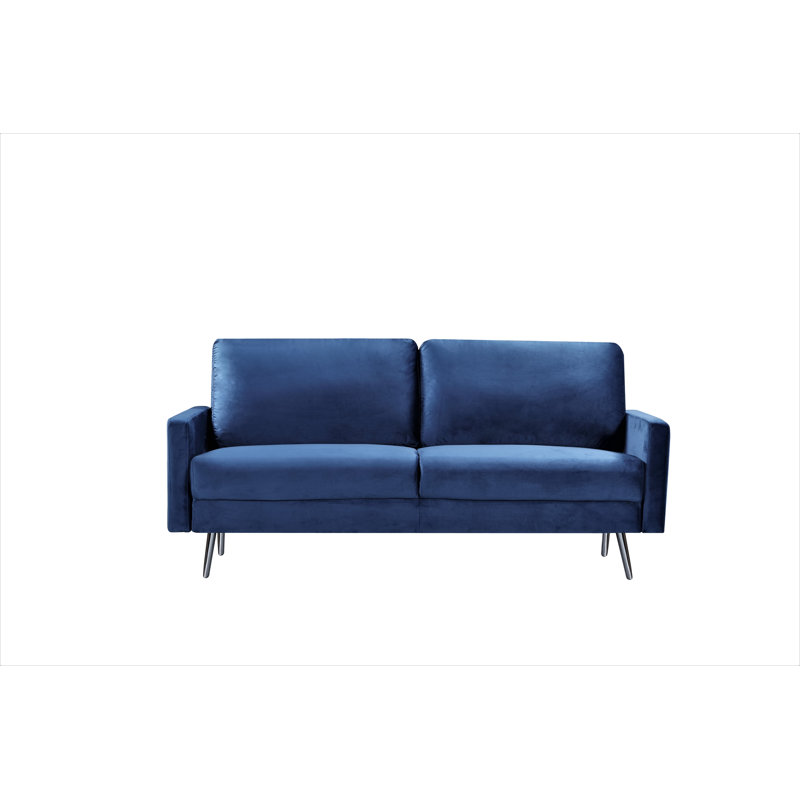 Barstow Upholstered 74.02'' Sofa, Dark Blue
