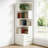 5-Tier Display Shelf,L-Shaped Bookcase,Corner Storage Bookcase