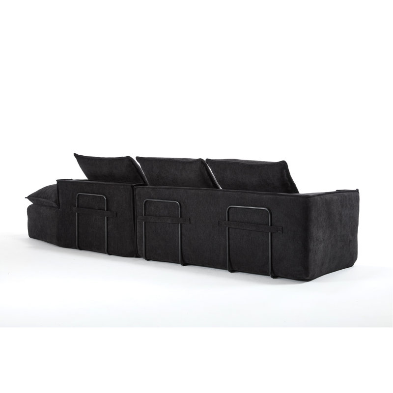 Canapé modulaire Modern, Noir Coduroy noir