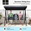 Balancelle de patio 3 places avec auvent avec coussins amovibles et support pour poches latérales-503035558-503035577
