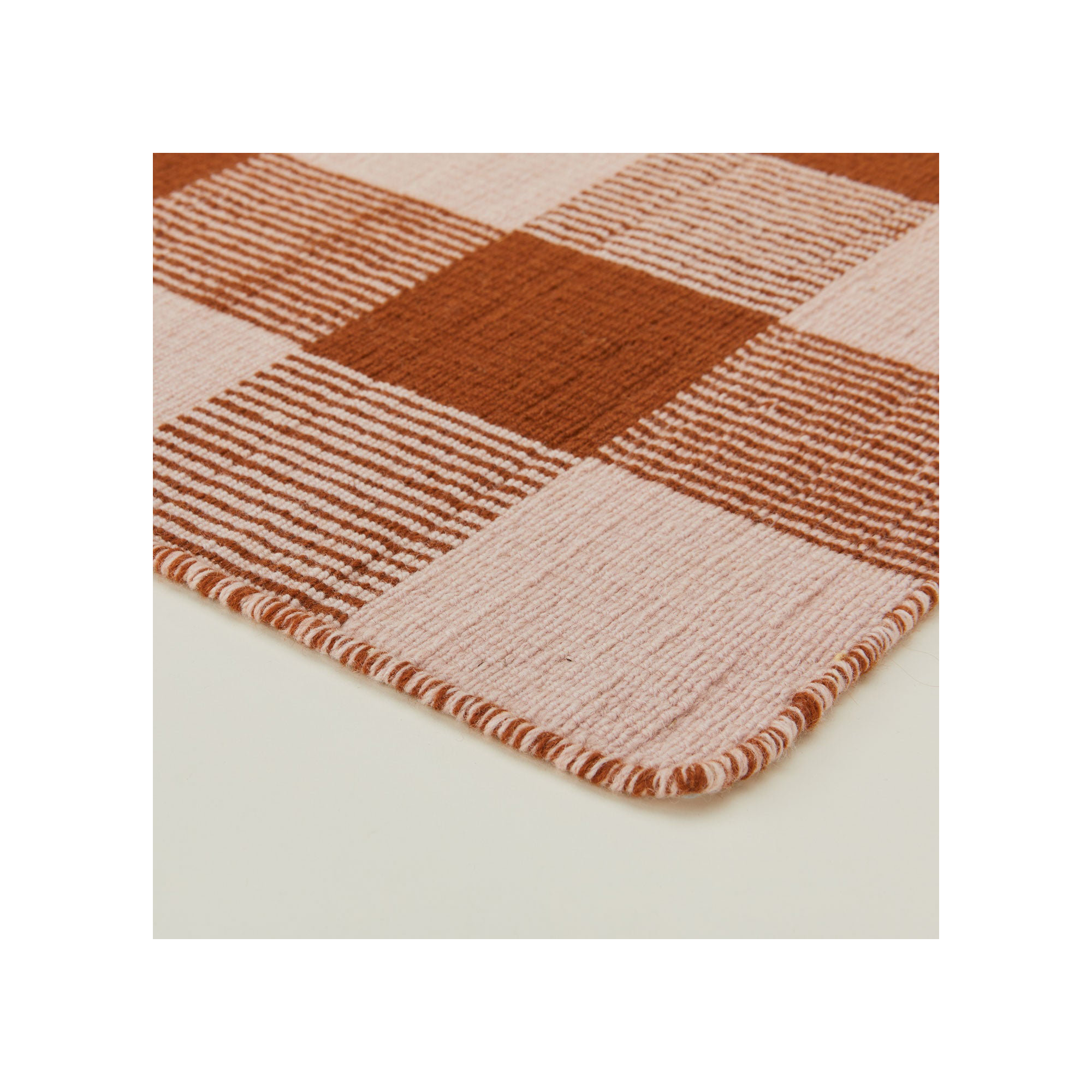 Simple Wool Rug, Blush/Terracotta, Rectangle 5' x 8'