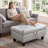 Rectangular Storage Ottoman Bench With Hinged Lid, Faux Leather Footrest For Living Room, Bedroom, Entryway, Light Gray, 35"X23.5"X17.5"-487873022