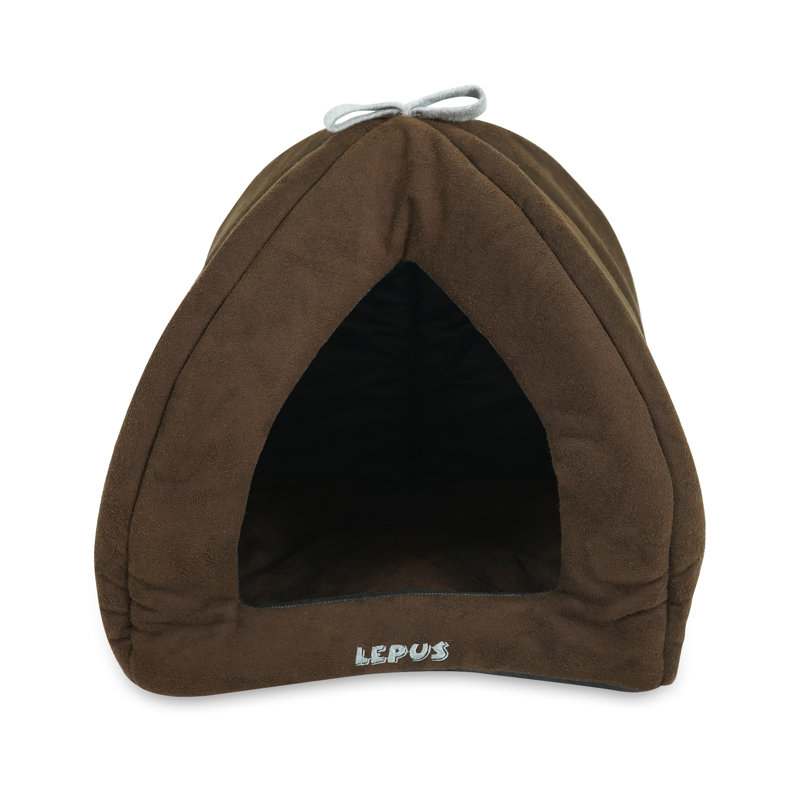 Lit pour chien à capuche, Brun, Moyen (l 16,5 po x P 16,5 po x H 16,5 po)