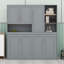 Lit escamotable avec armoire supérieure, tablettes, lit pliable peu encombrant avec éclairage et port USB-114072549