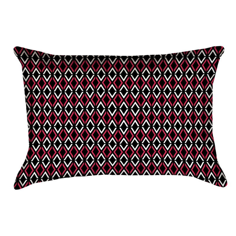 Housse de coussin Katelyn Elizabeth, Polyester, Noir / rouge