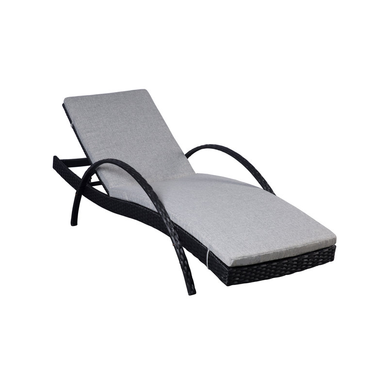 Ensemble de chaise longue avec coussin Willora, Beige
