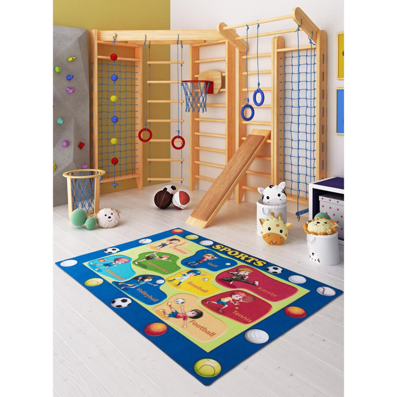 Arnera Tufted Blue/Red/Yellow Rug