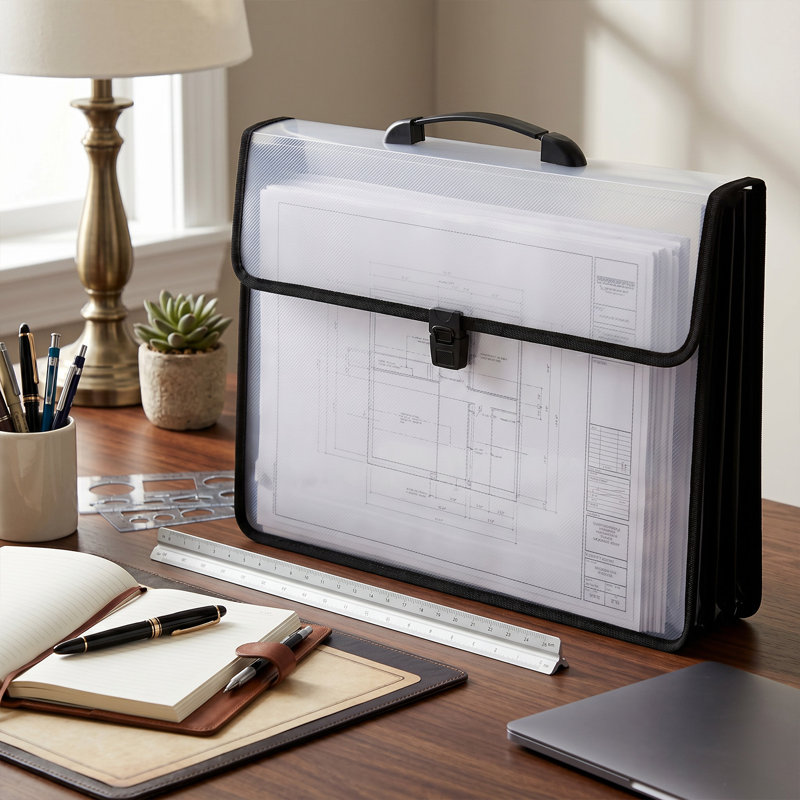 Paquet de 3 pochettes pour dossiers extensibles en plastique PP avec poignée, 13 x 18 po, format A3