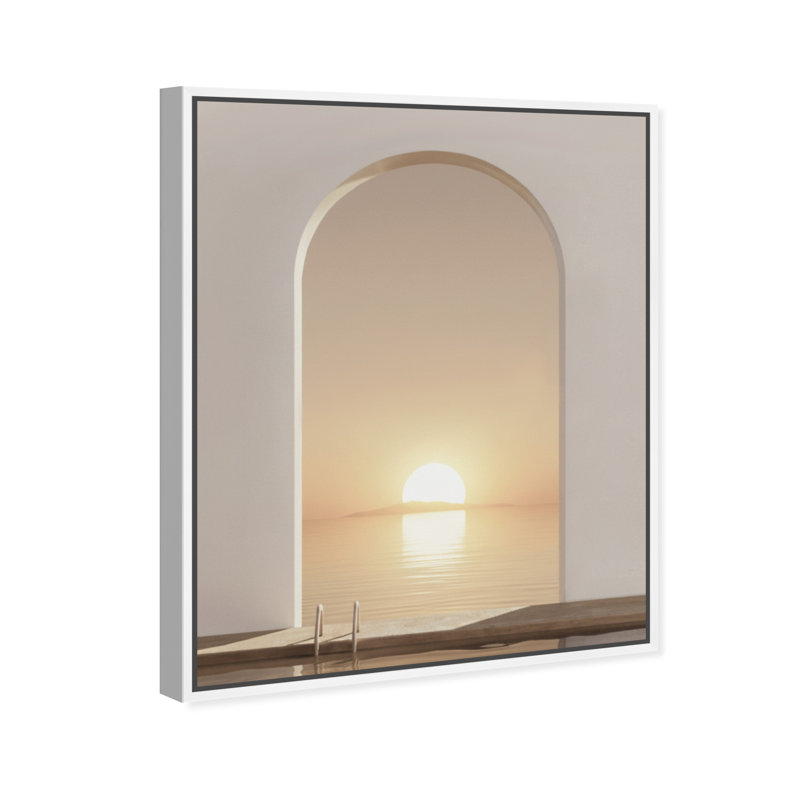 Sunset Warmth Print by Oliver Gal, 31"H x 37"W, White Floater Frame