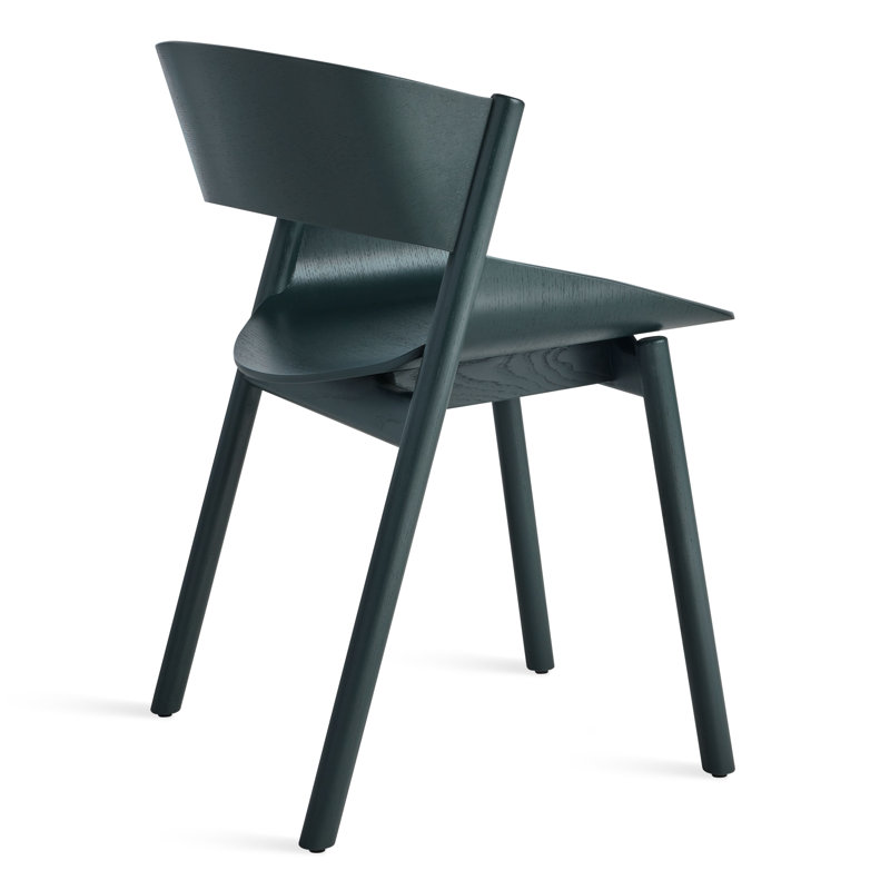 Port Upholstered Dining Chair, Navy Green on Ash