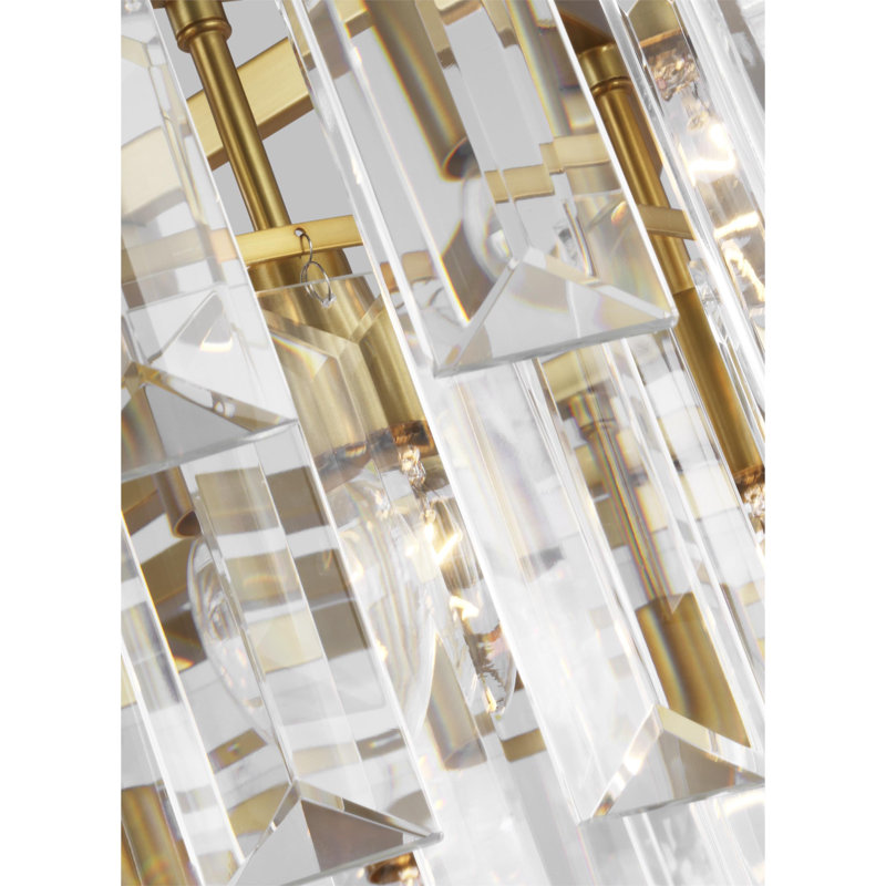 Arden Chandelier, Burnished Brass, 18.75" H x 32.88" W x 32.88" D