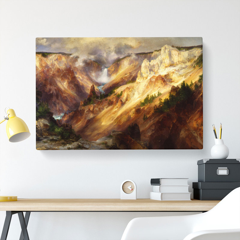Grand Canyon Of Yellowstone by Thomas Moran - Wrapped Canvas, 50cm H x 76cm W x 3cm D