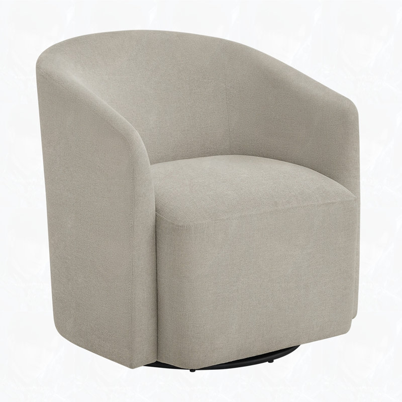 Fauteuil d'appoint pivotant en tissu moderne, Beige