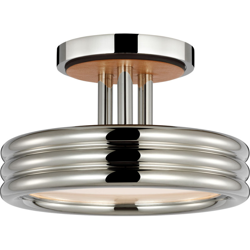 Hudson St. 8" Semi-Flush Mount, Polished Nickel