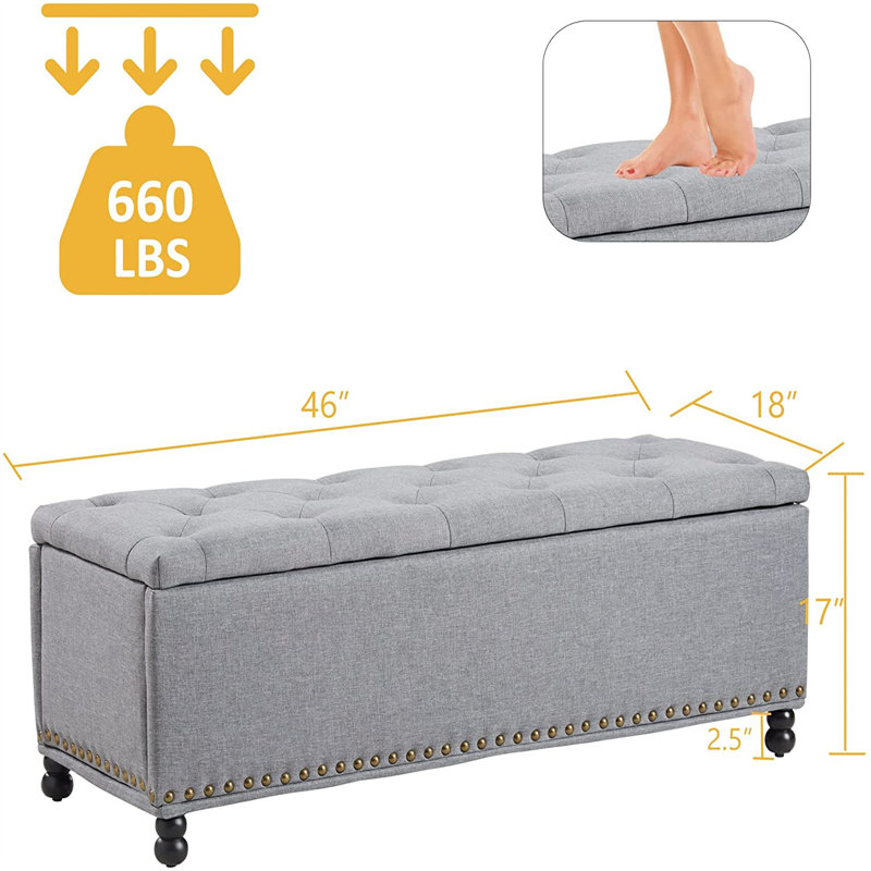 Banc de rangement rembourré Dobromila