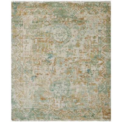 Labriola Seafoam Gold Hand-Knotted Area Rug