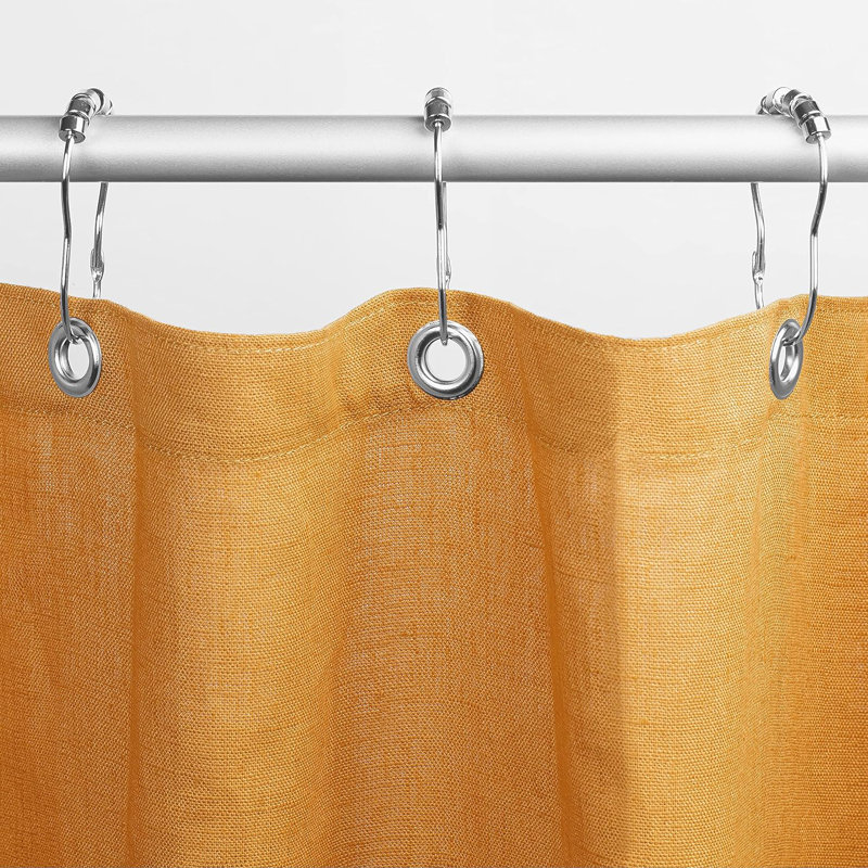 Rideau de douche en lin naturel de qualité supérieure pour décor de salle de bain Rideau non toxique pour douche et baignoire