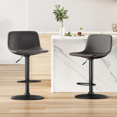 Bar Stools Set of 2 Mid Century Modern Swivel Bar Stools Industrial Bar Height Stools