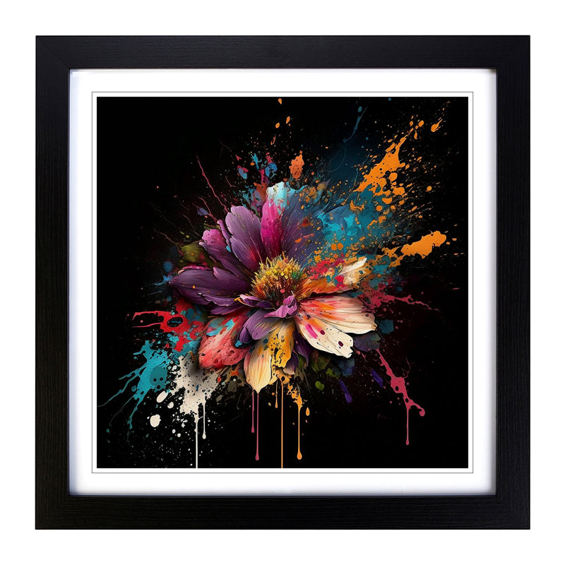 Single Picture Frame Print on Wood, Black