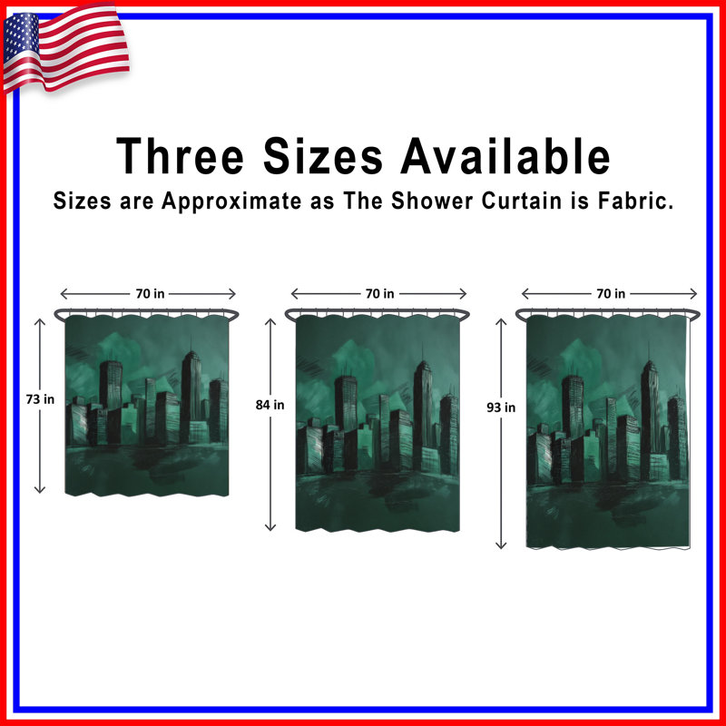 Rideaux de douche Green City Skyline, 70 po L x 93 po H