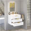 Armoire murale suspendue 24 po avec tiroir double, petit lavabo de salle de bain rectangulaire flottant avec trou de robinet simple et trop-plein, armoire de salle de bain moderne avec lavabo en céramique-516575935