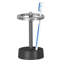 Porte-brosse à dents en métal 3 tons Oneita Triune | Support compact à fentes multiples pour brosses à dents, rasoirs et accessoires de maquillage | Brillant, nickel brossé et noir