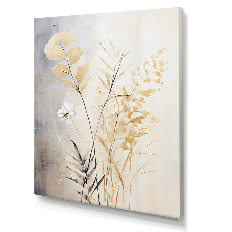 «Beige Herbs Minimal Harmony III», reproduction d'art sur toile, Toile tendue, 32" H x 24" W