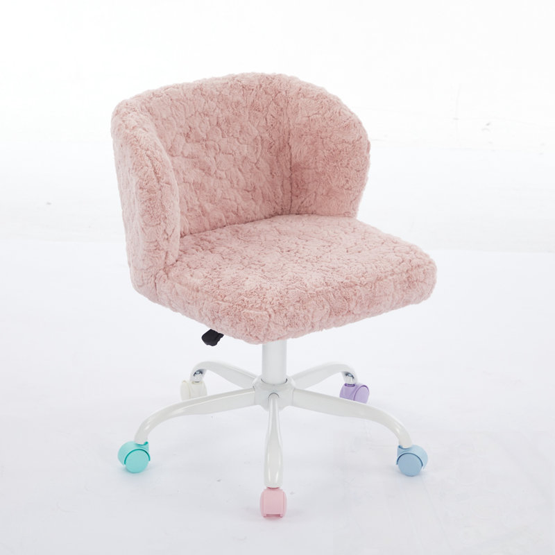 Chaise de bureau avec base en métal, Rose