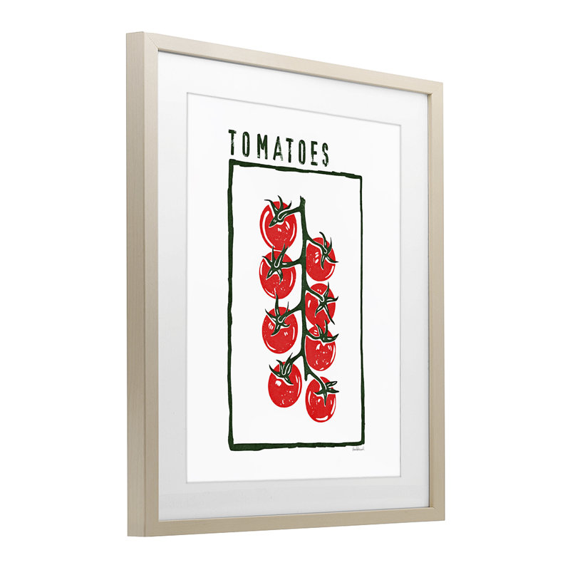 «Ripe Tomatoes Cluster», reproduction sous verre encadrée, design par Amanda Greenwood, H 21 po x l 17 po