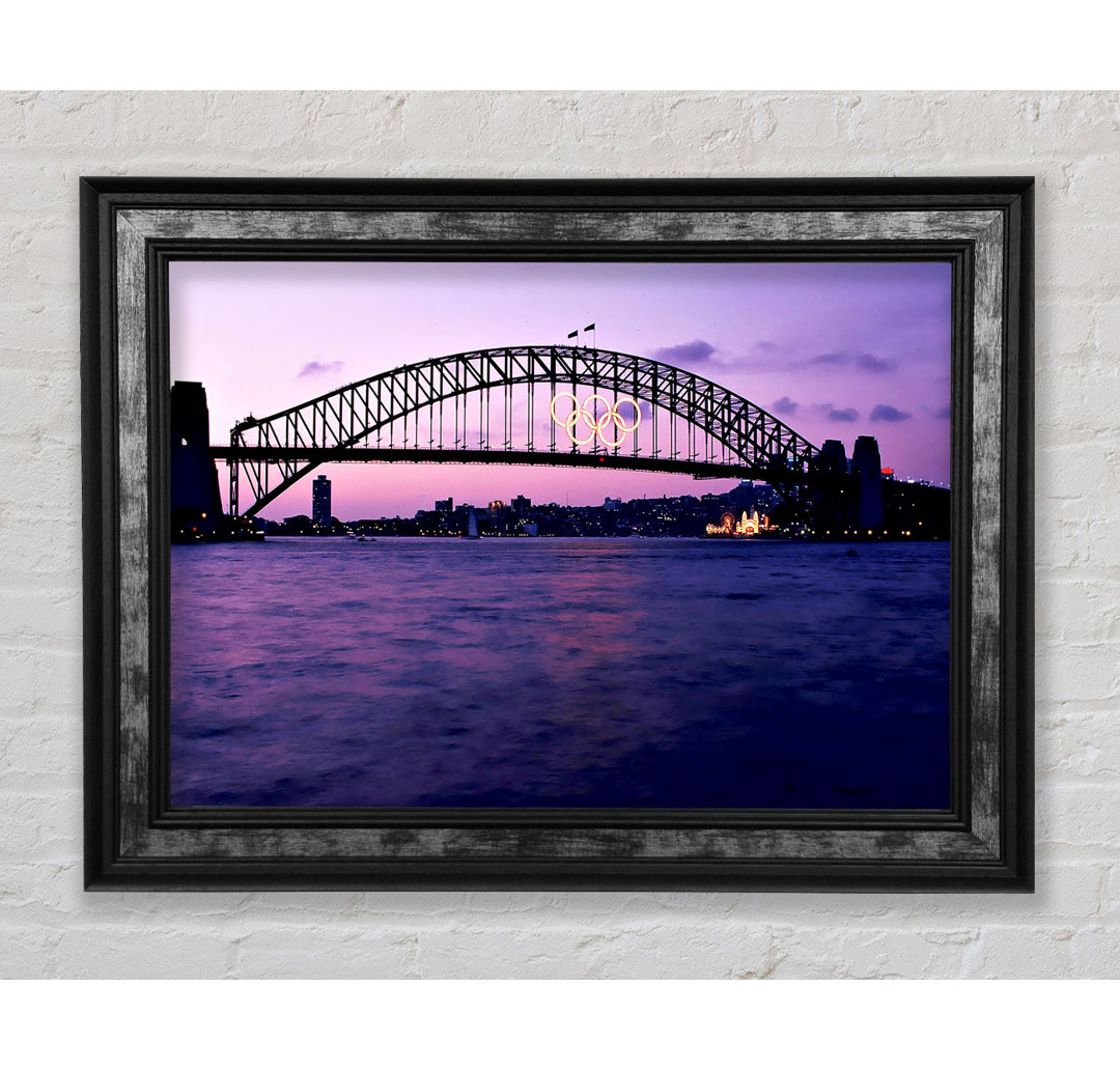 Sydney Harbour Bridge Pink Reflections - Einzelner Bilderrahmen Kunstdrucke