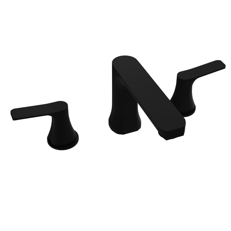 2-handle Bathroom Faucet with Drain Assembly, Noir mat