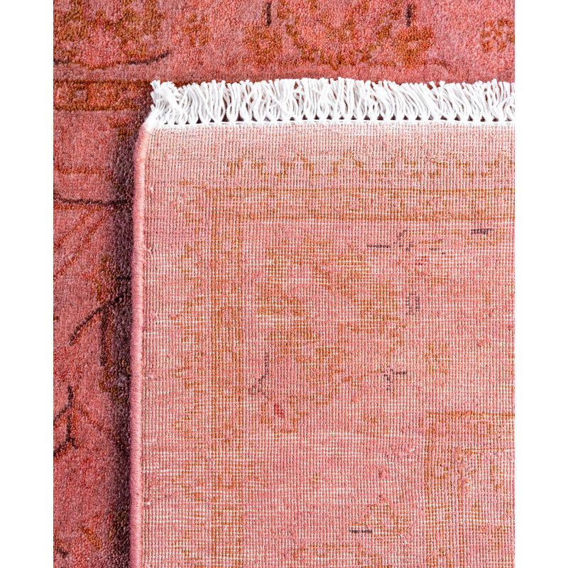 Overdyed Hand-Knotted Wool Modern-Contemporary Pink Runner 2' 7" x 8' 6"